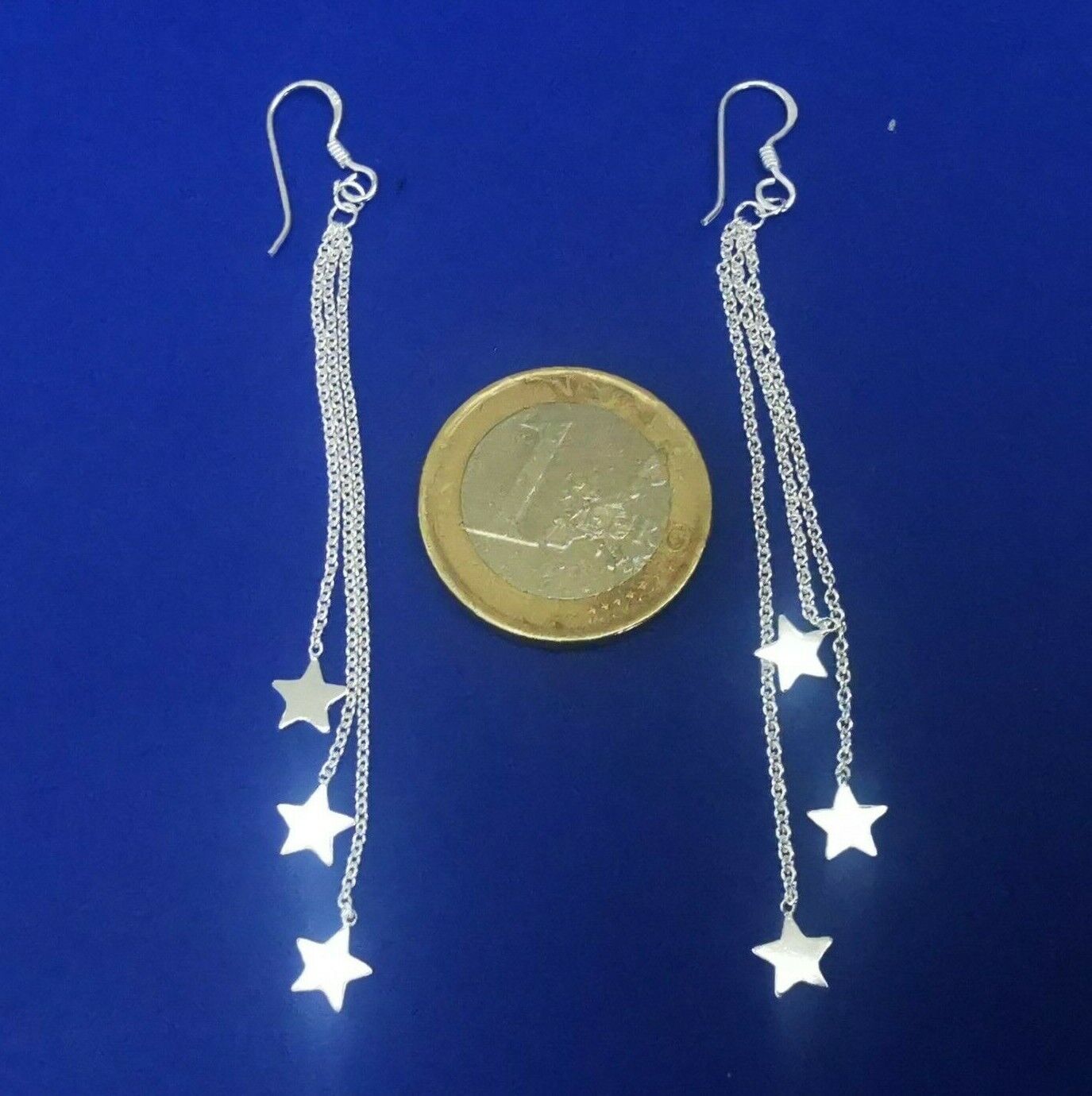 Ohrhänger aus Silber mit Sternen an Ketten - Ohrringe