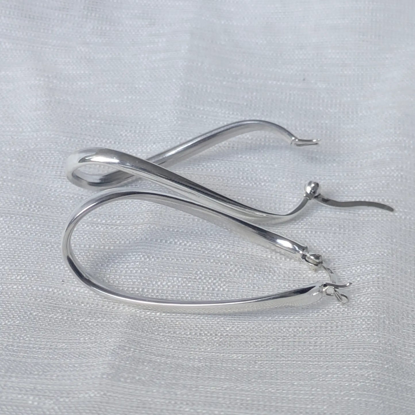 925 Sterling Silber Creolen Geschwungen – Damen Twist Ohrringe