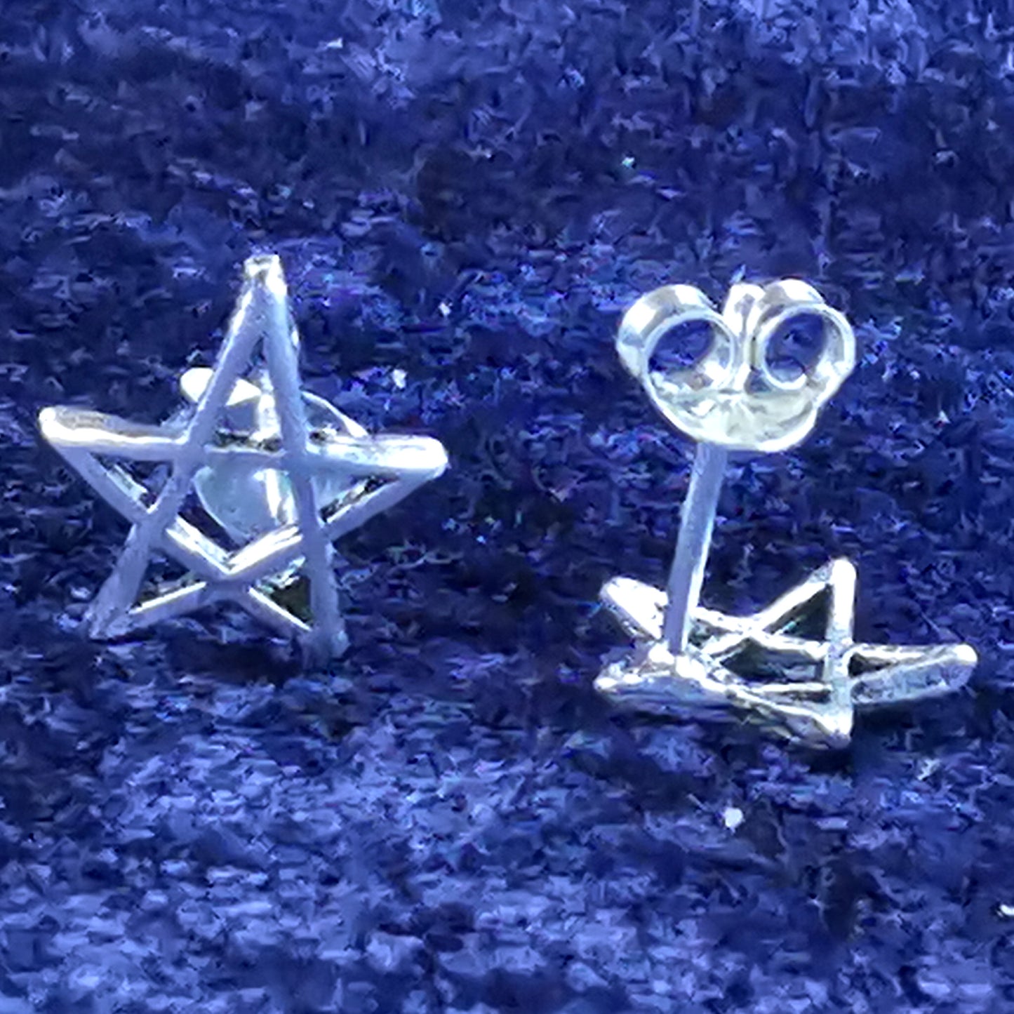 Ohrstecker aus Silber Pentagramm – Ohrringe