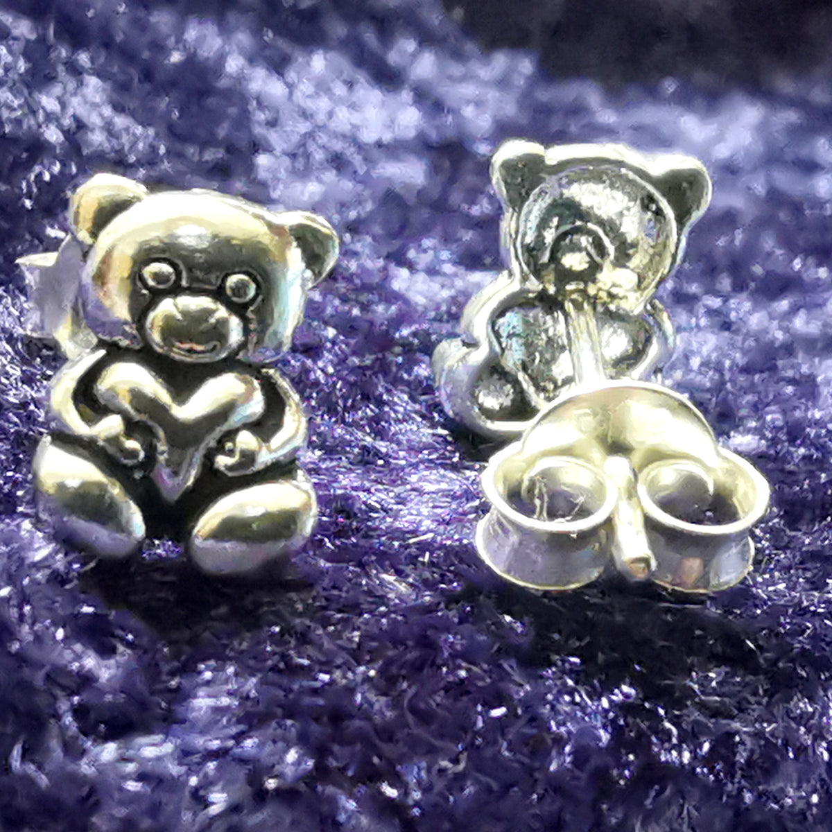 – Ohrstecker Ohrstecker Ohrringe Teddybär – Silber Silber Ohrringe aus