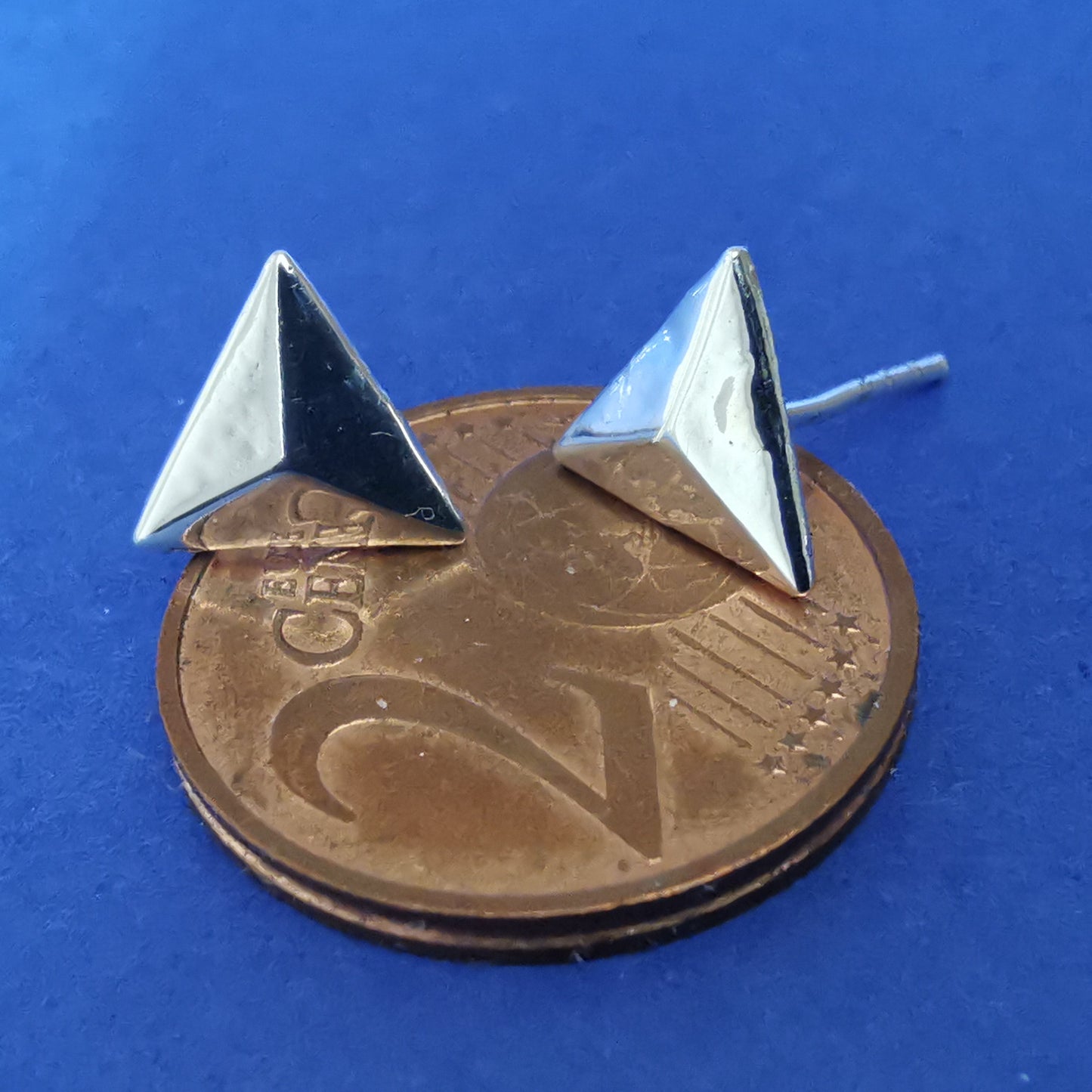 Ohrstecker Dreiecke im 3D-Design aus 925er Silber - Ohrringe