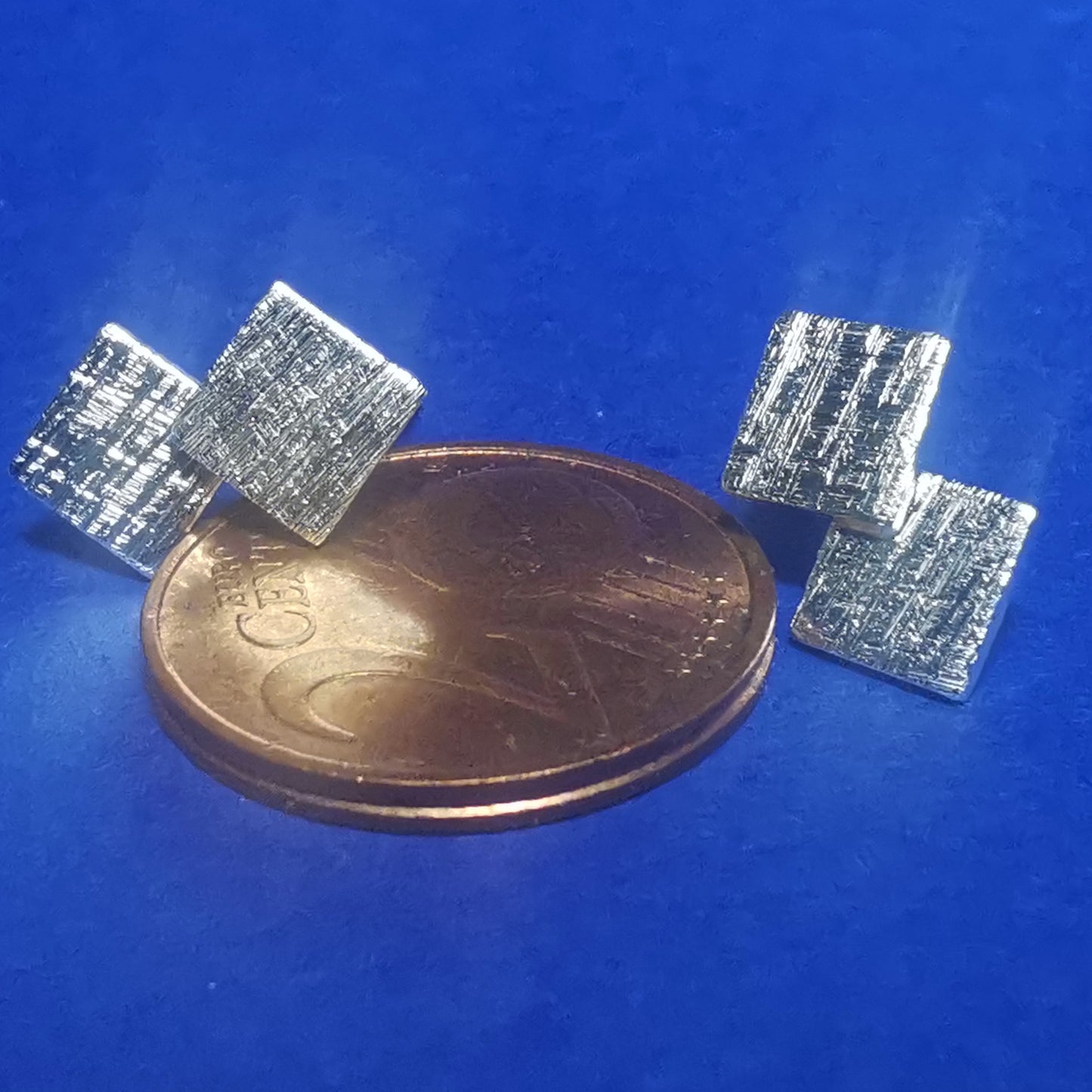 Ohrstecker aus Silber im Doppelraute Design gebürstet