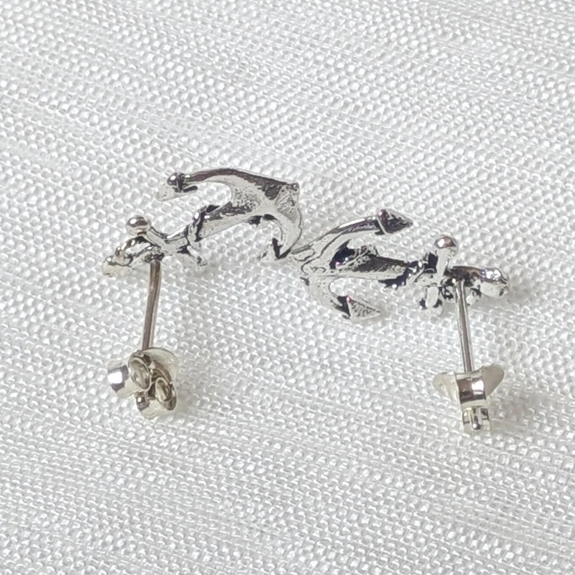 Rückseite der Anker Ohrstecker 925 Silber mit passgenauer Ohrmutter