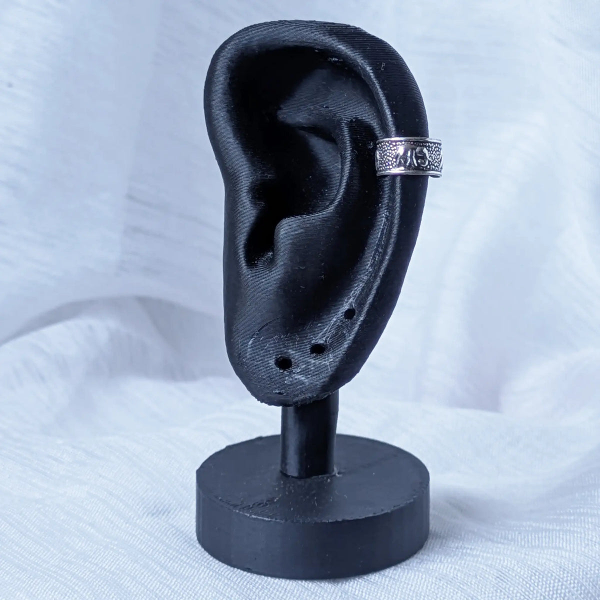 Ear Cuff Elefant 925 Silber - Ohrklemme mit Relief-Struktur