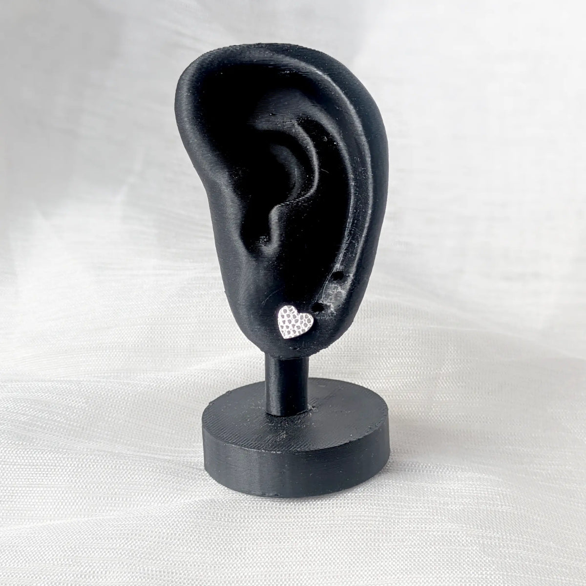 Ohrstecker Herz Strukturiert 925 Silber - Modern