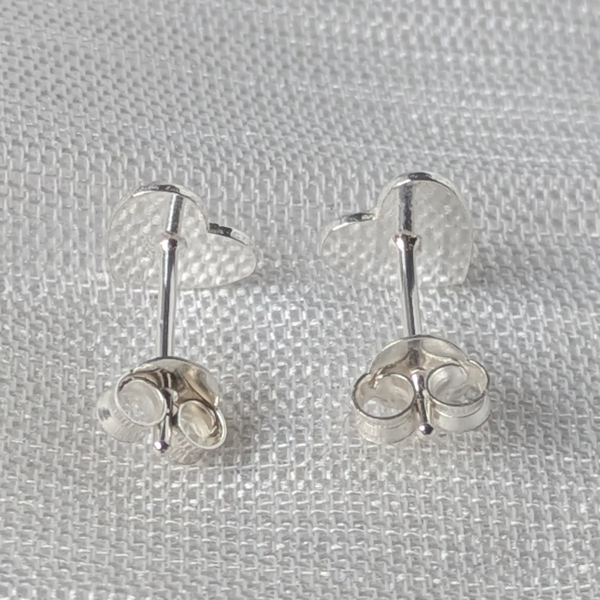 Ohrstecker Herz Strukturiert 925 Silber - Modern