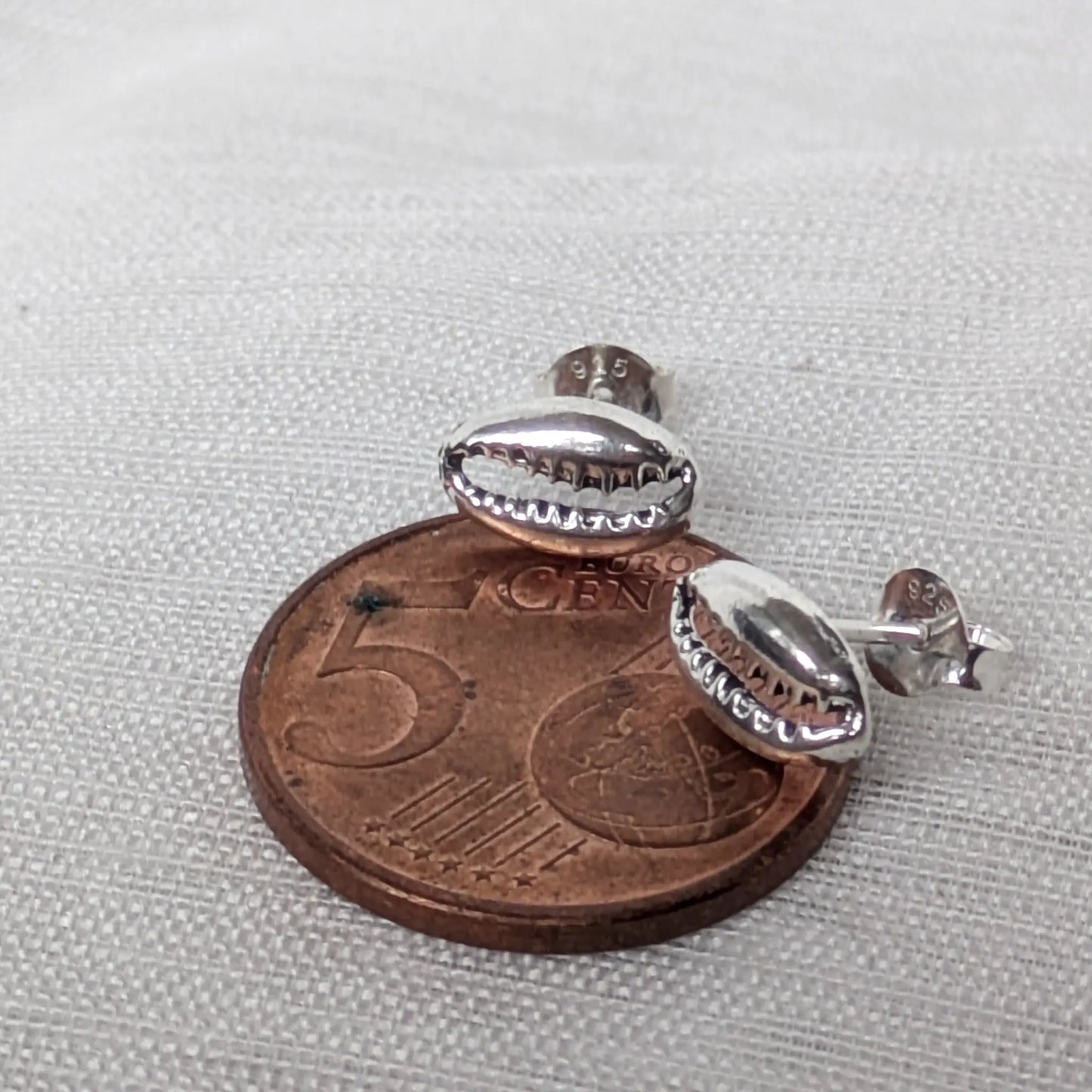 Kauri Muschel Ohrstecker: 925 Silber Ohrringe Maritim