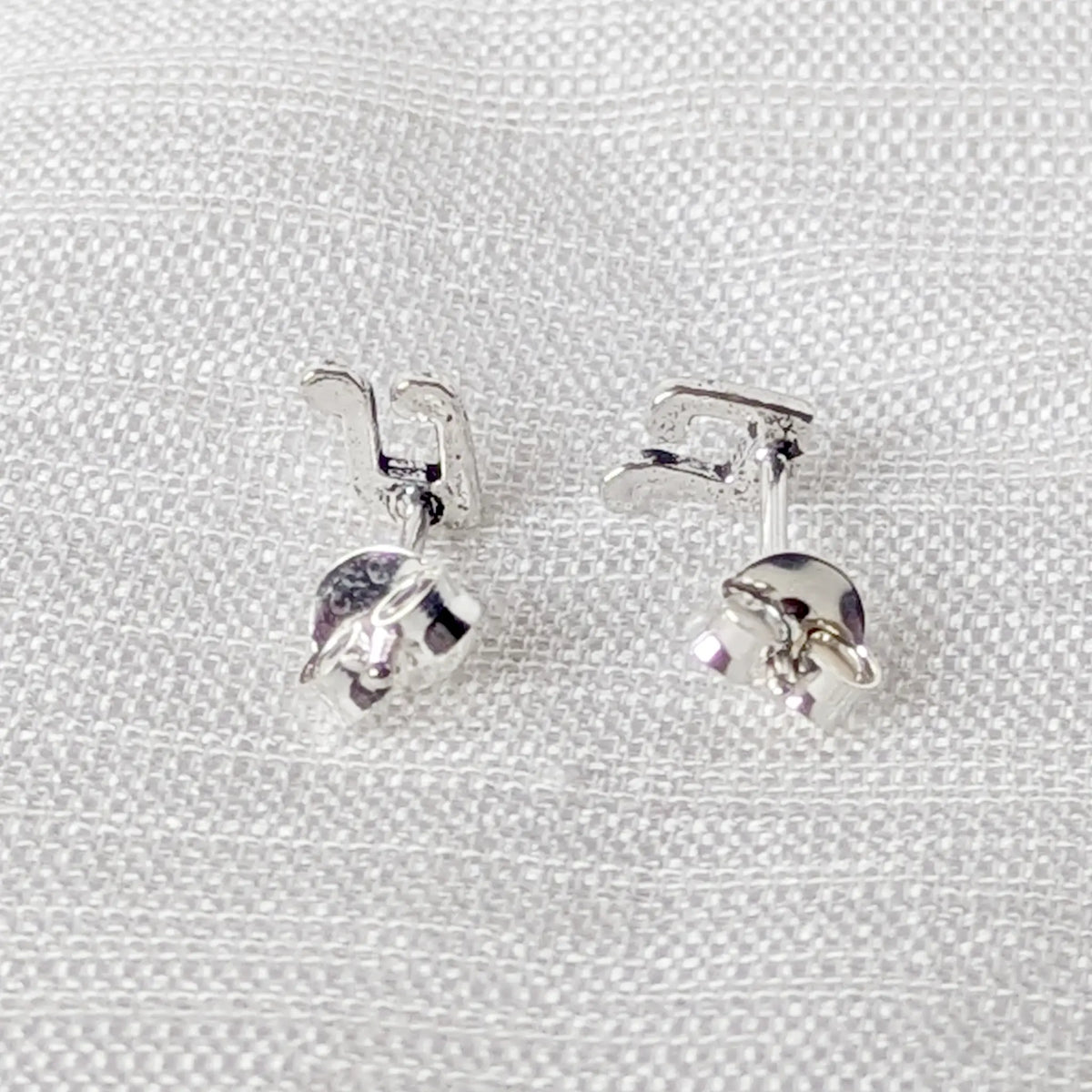 Rückansicht Musik-Ohrstecker Silber 925 mit Stift und Verschluss