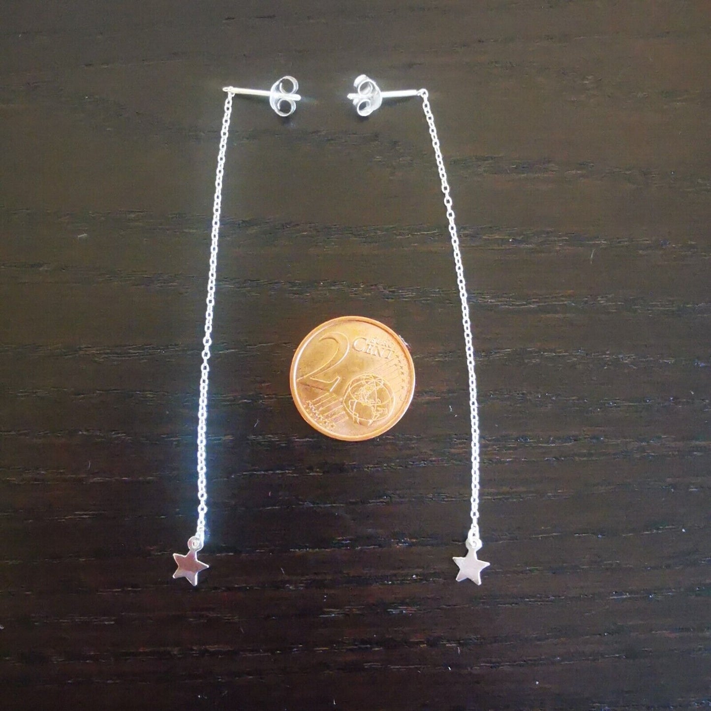 Ohrhänger aus Silber mit Kette und Stern - Ohrringe
