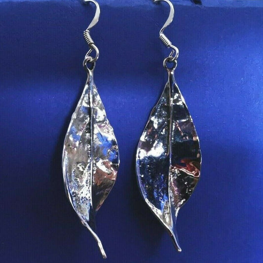 Ohrhänger aus Silber Blatt - Ohrringe