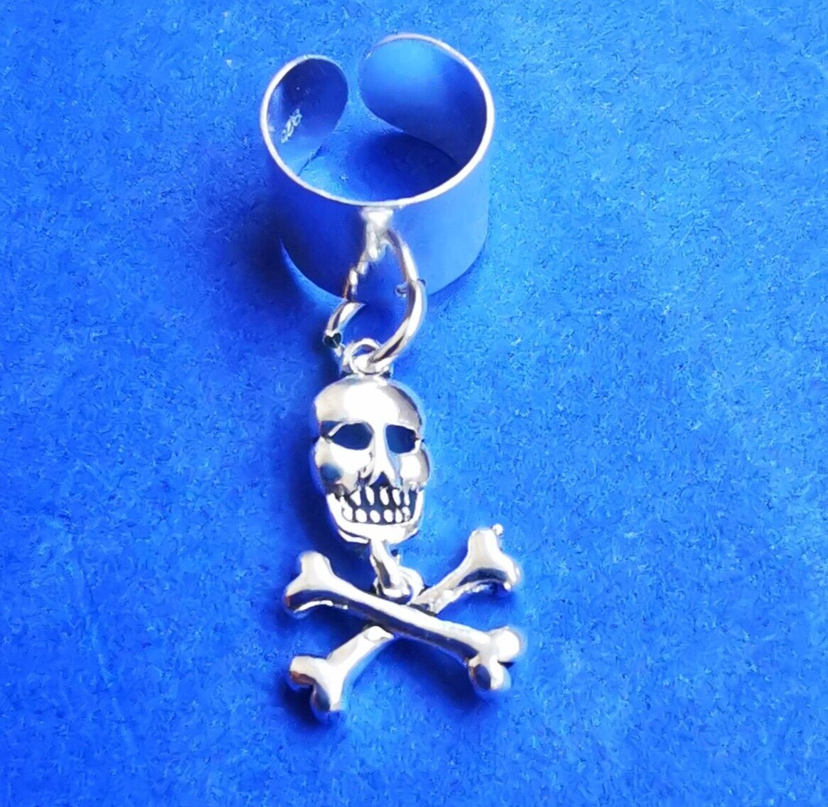 Ohrklemme aus Silber Totenkopf - Ohrringe