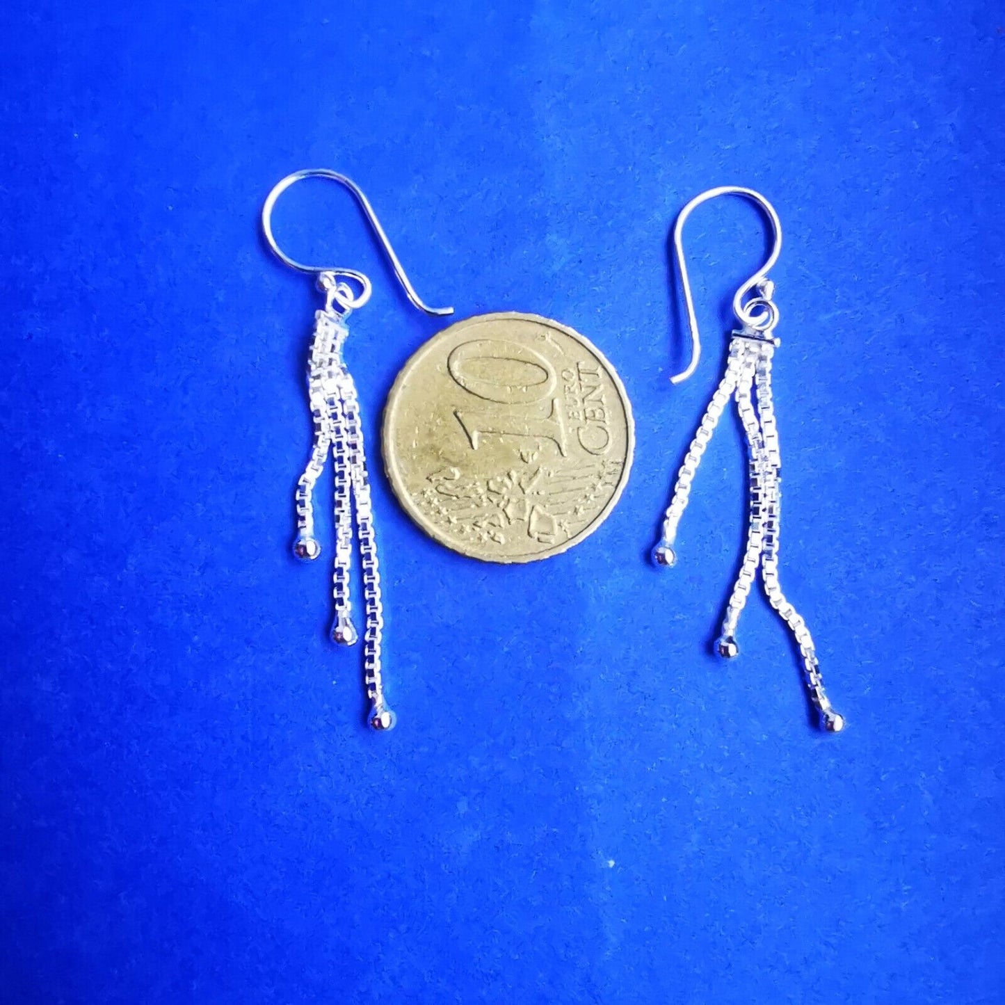 Elegante Ohrhänger aus 925 Silber – Feine Kettchen & Glanzakzente