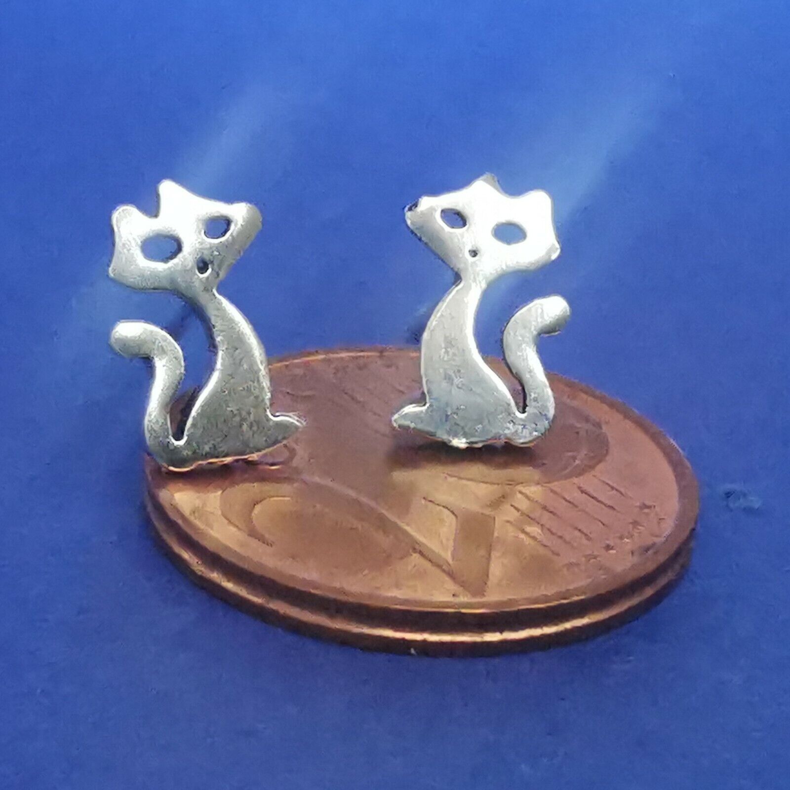 Ohrstecker aus Silber Katze - Ohrrimnge