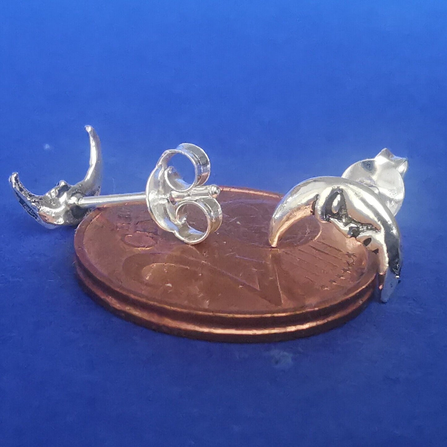Ohrstecker aus Silber Mond mit Gesicht - Ohrringe