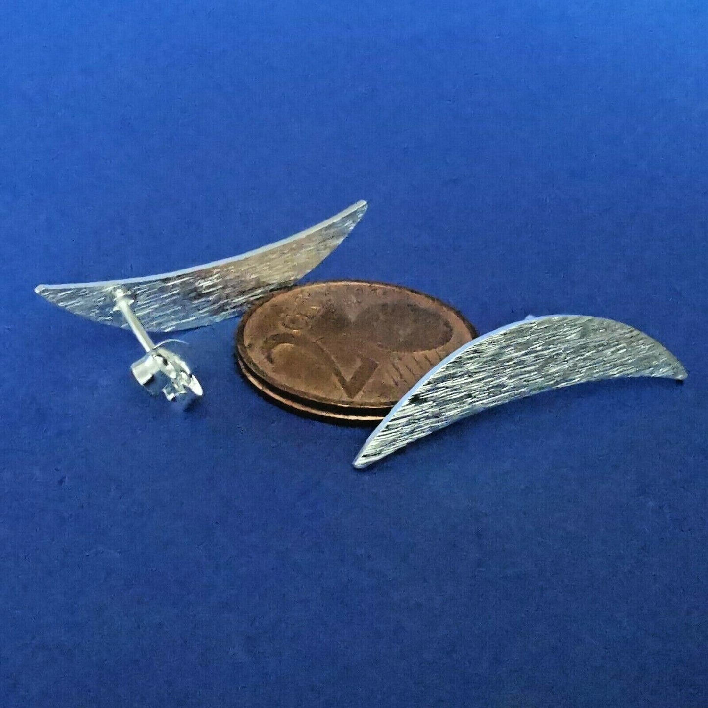 Ohrstecker aus Silber Sichel gebürstet - Ohrringe