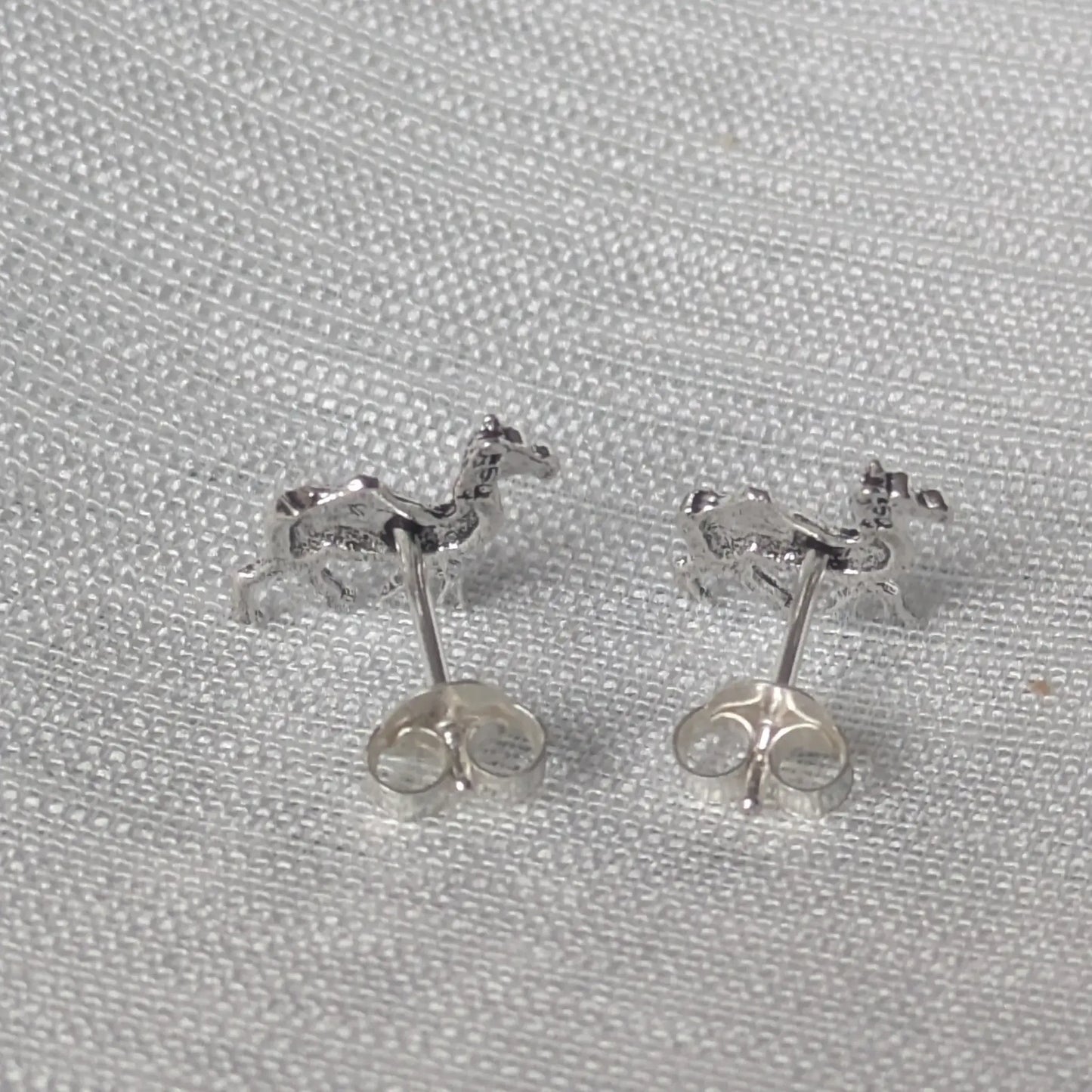 Rückseite Kamel Ohrstecker 925 Sterling Silber mit Verschluss