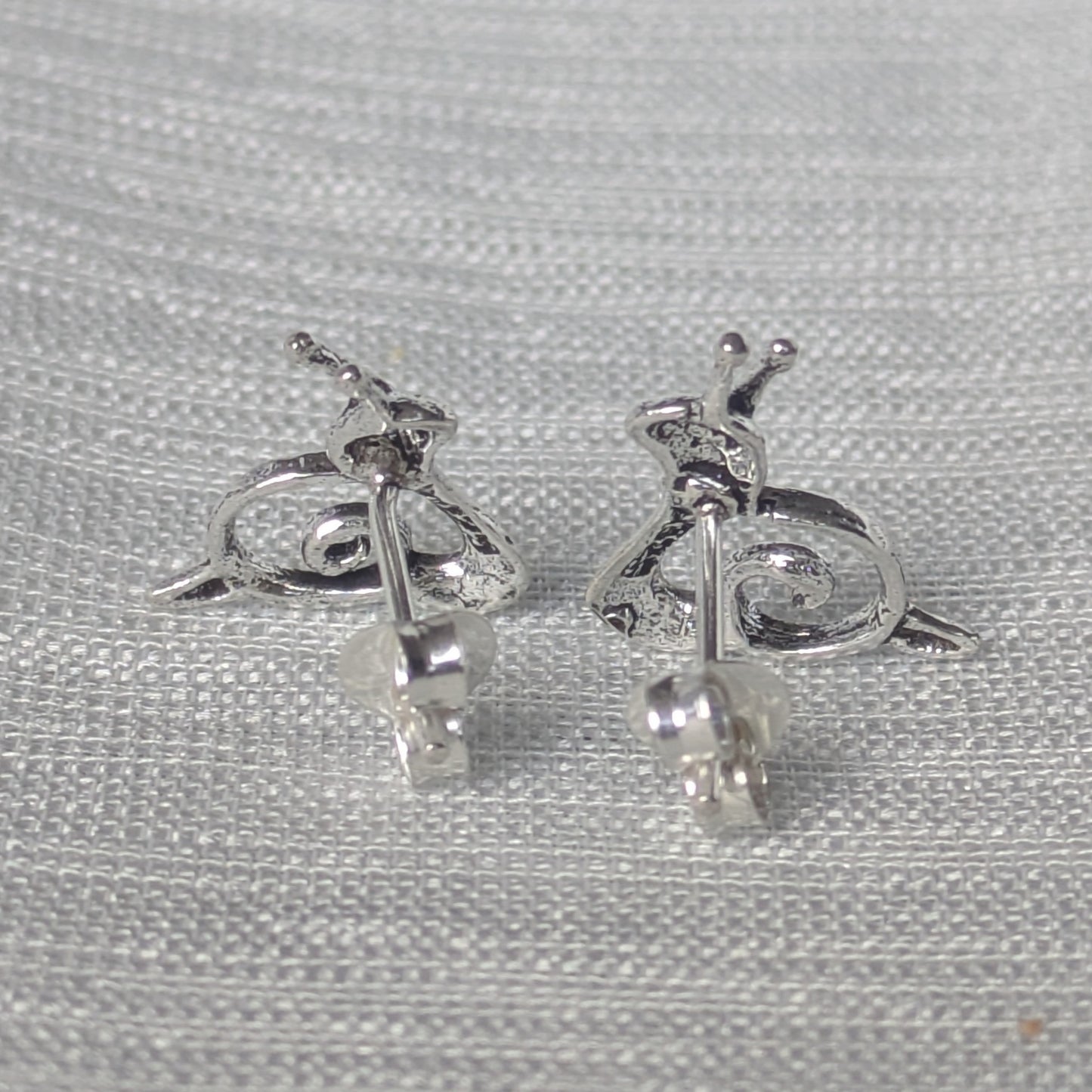 Rückansicht Schnecken Ohrstecker 925 Sterling Silber | Verschluss