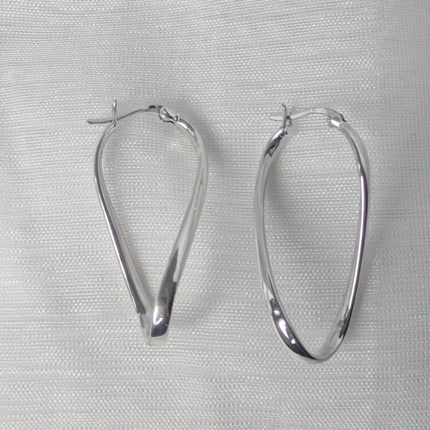 925 Sterling Silber Creolen Geschwungen – Damen Twist Ohrringe