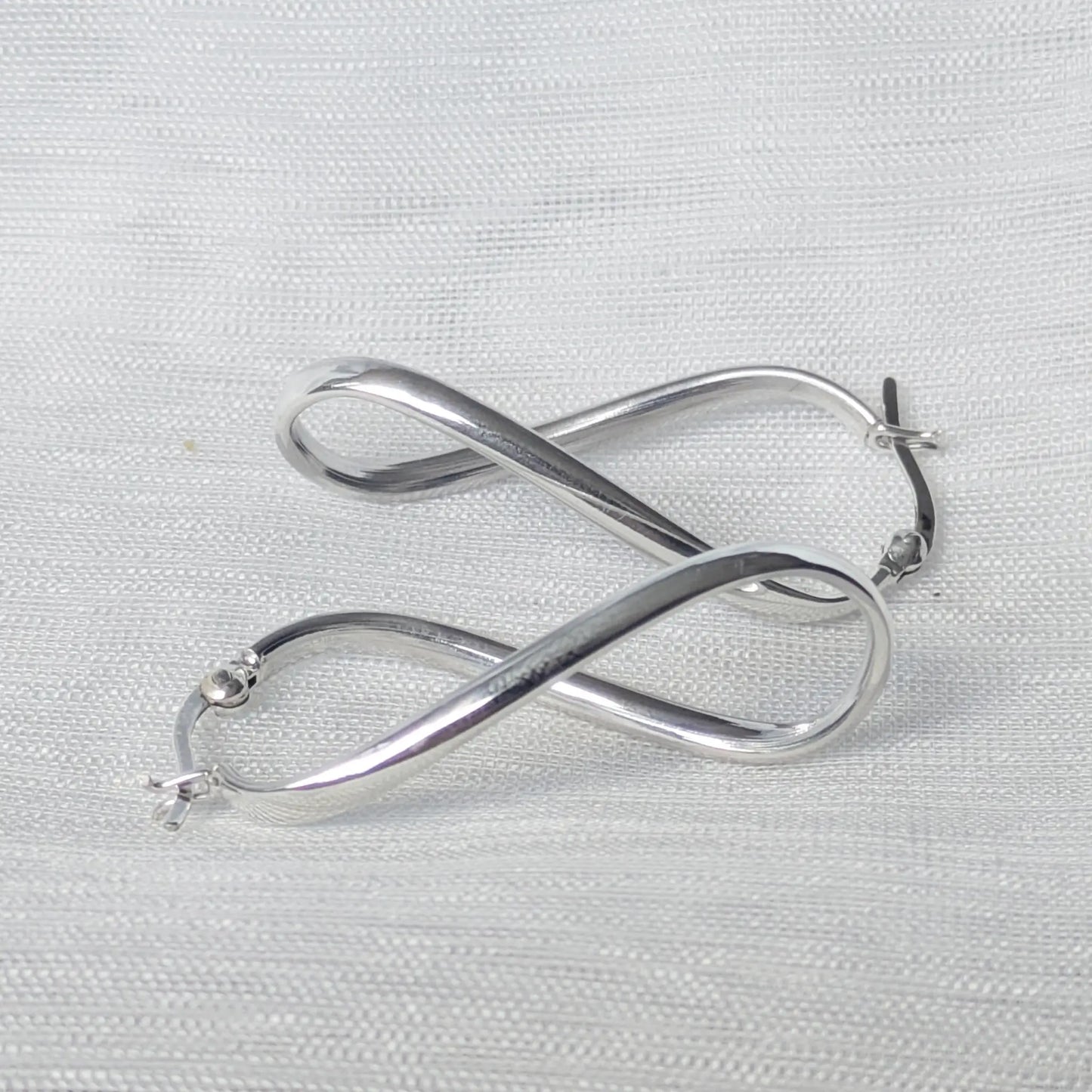 925 Sterling Silber Creolen Geschwungen – Damen Twist Ohrringe