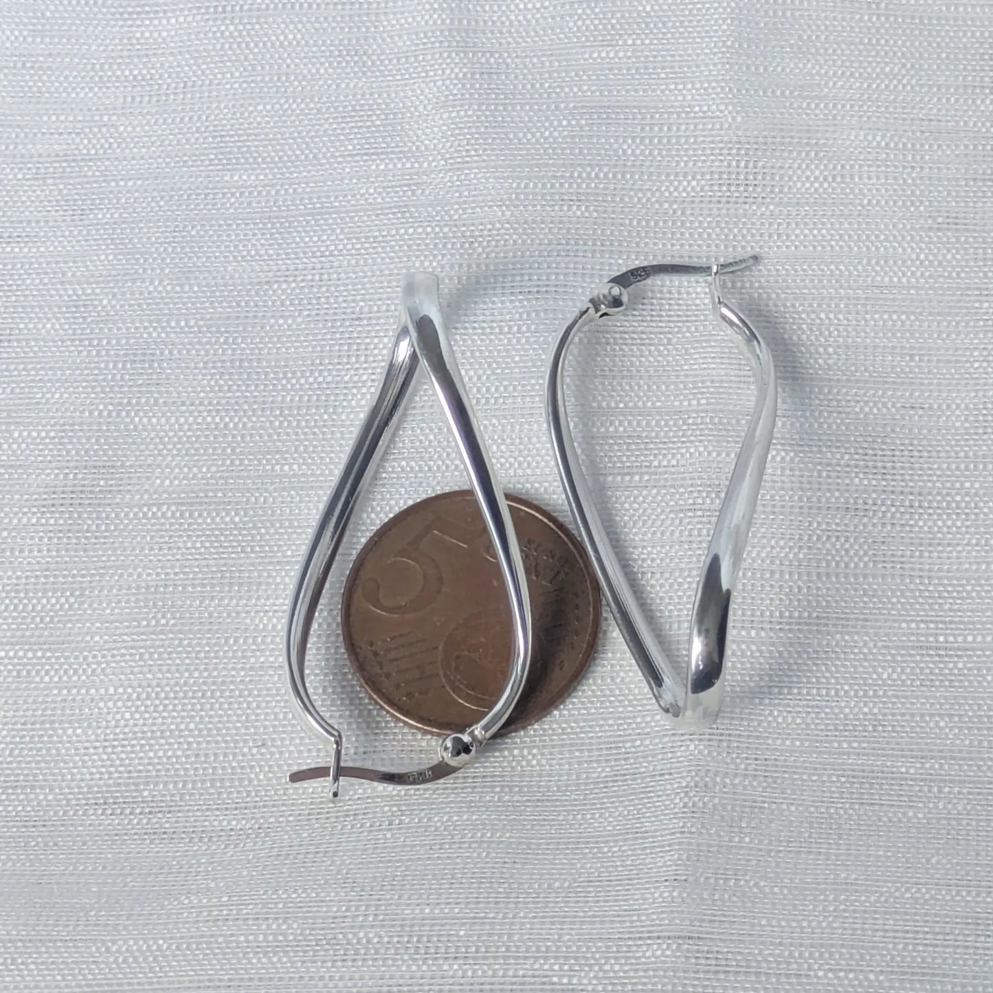 925 Sterling Silber Creolen Geschwungen – Damen Twist Ohrringe