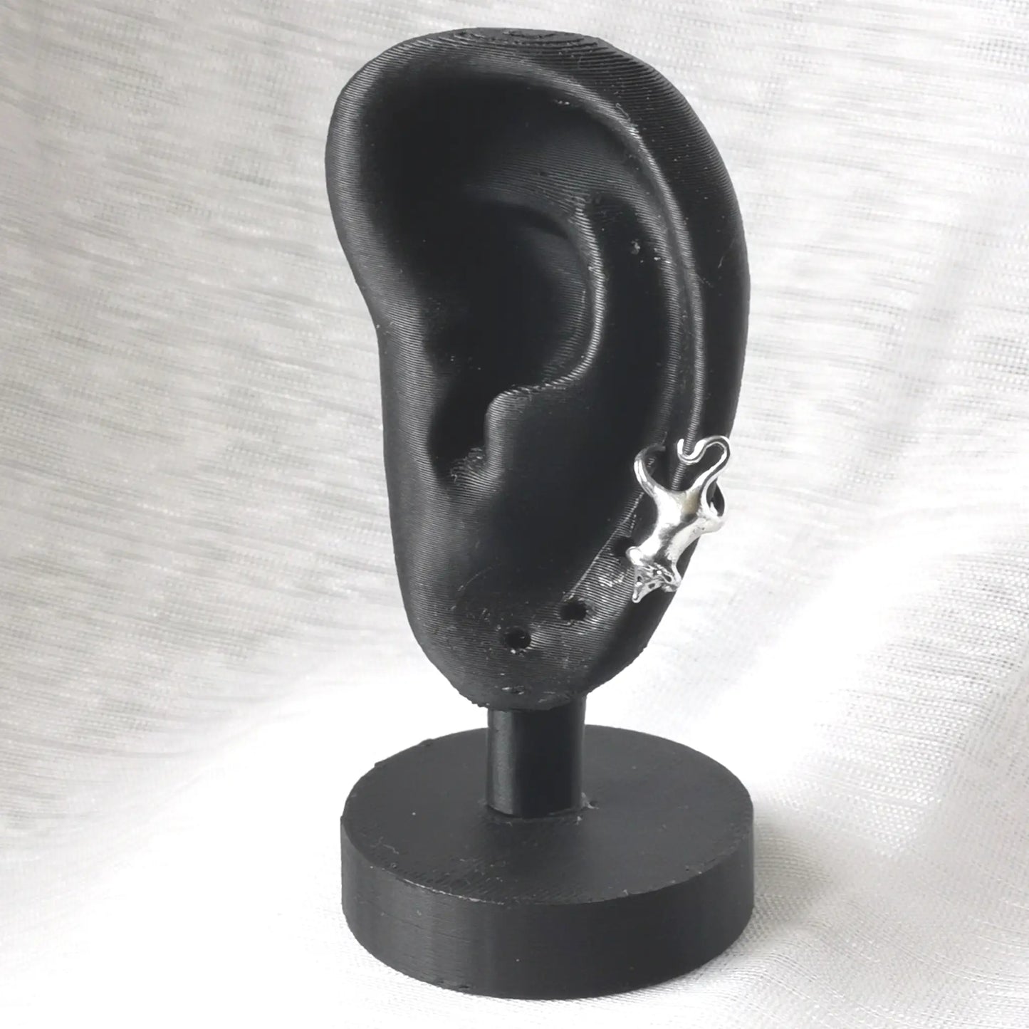 Earcuff Silber 925 Ratte Frontansicht  im Vintage-Look