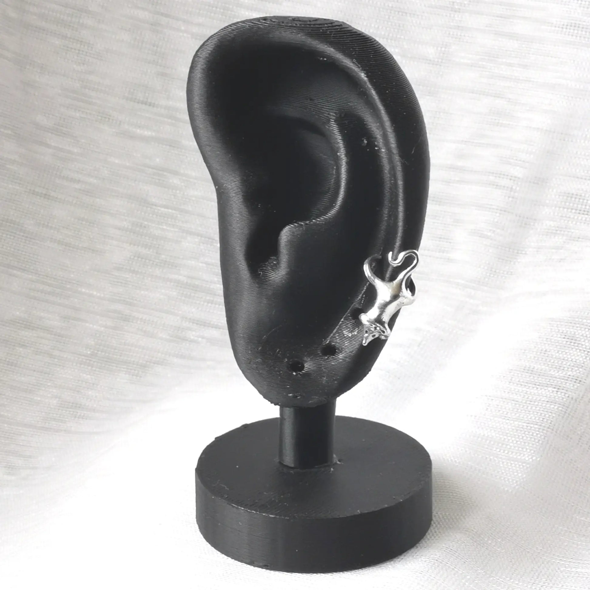 Earcuff Silber 925 Ratte Frontansicht  im Vintage-Look