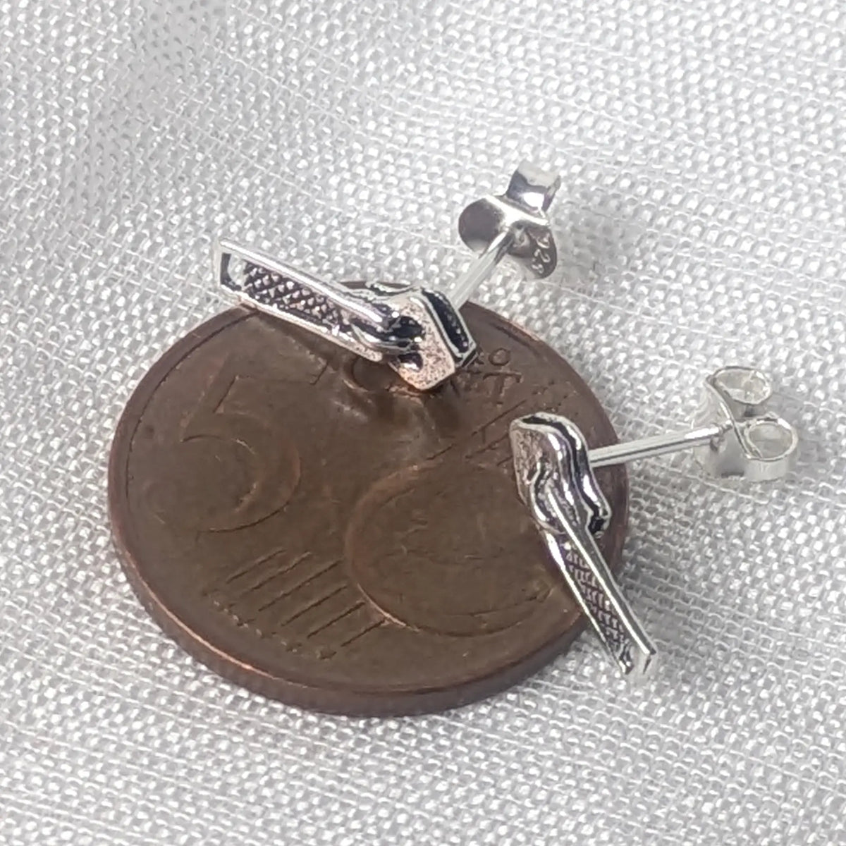 Reißverschluss Ohrstecker 925 Silber - Zipper Ohrringe
