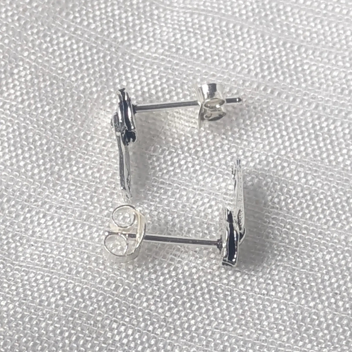 Reißverschluss Ohrstecker 925 Silber - Zipper Ohrringe