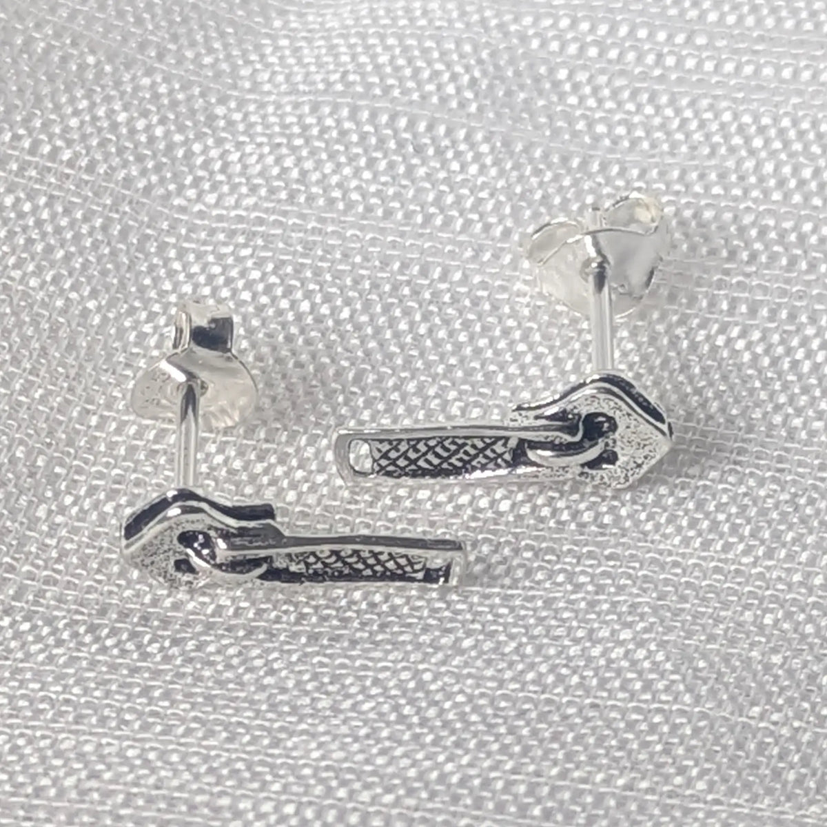 Reißverschluss Ohrstecker 925 Silber - Zipper Ohrringe