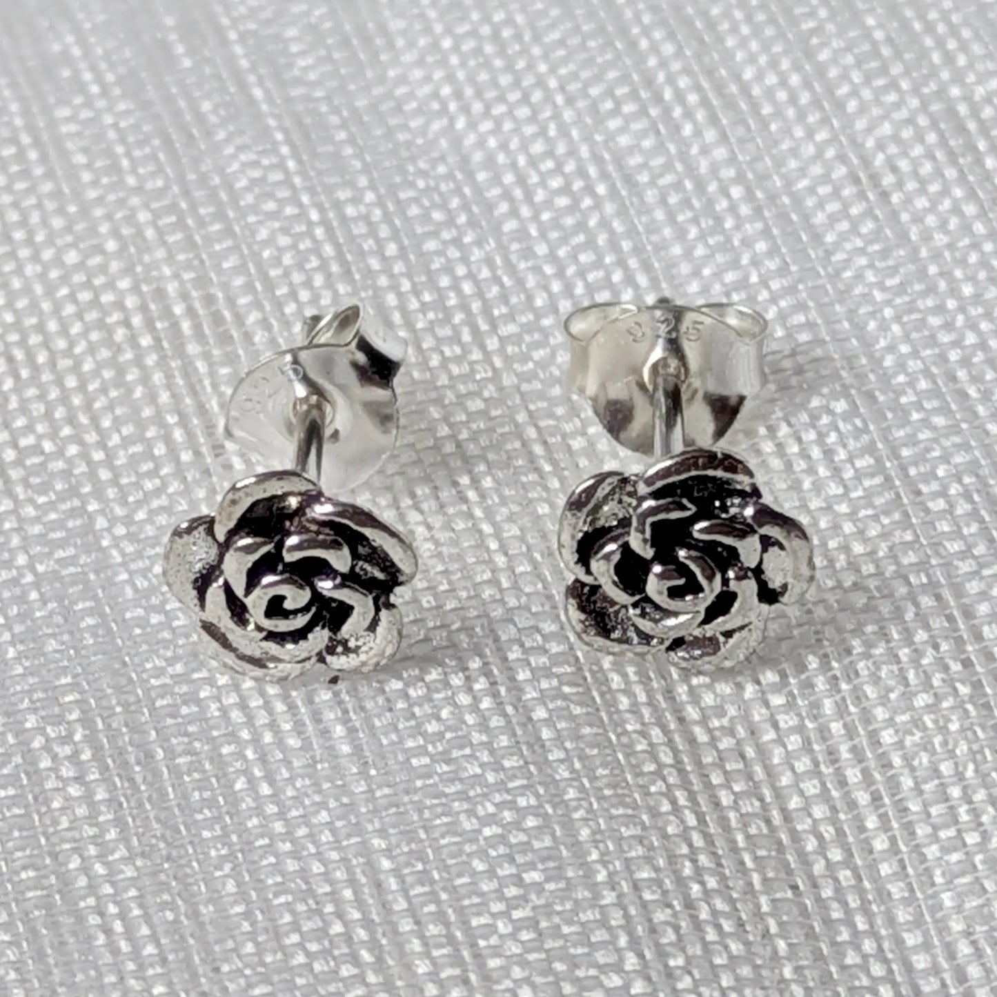 Rosen Ohrstecker 925 Silber - Vintage Rosebluete Ohrringe
