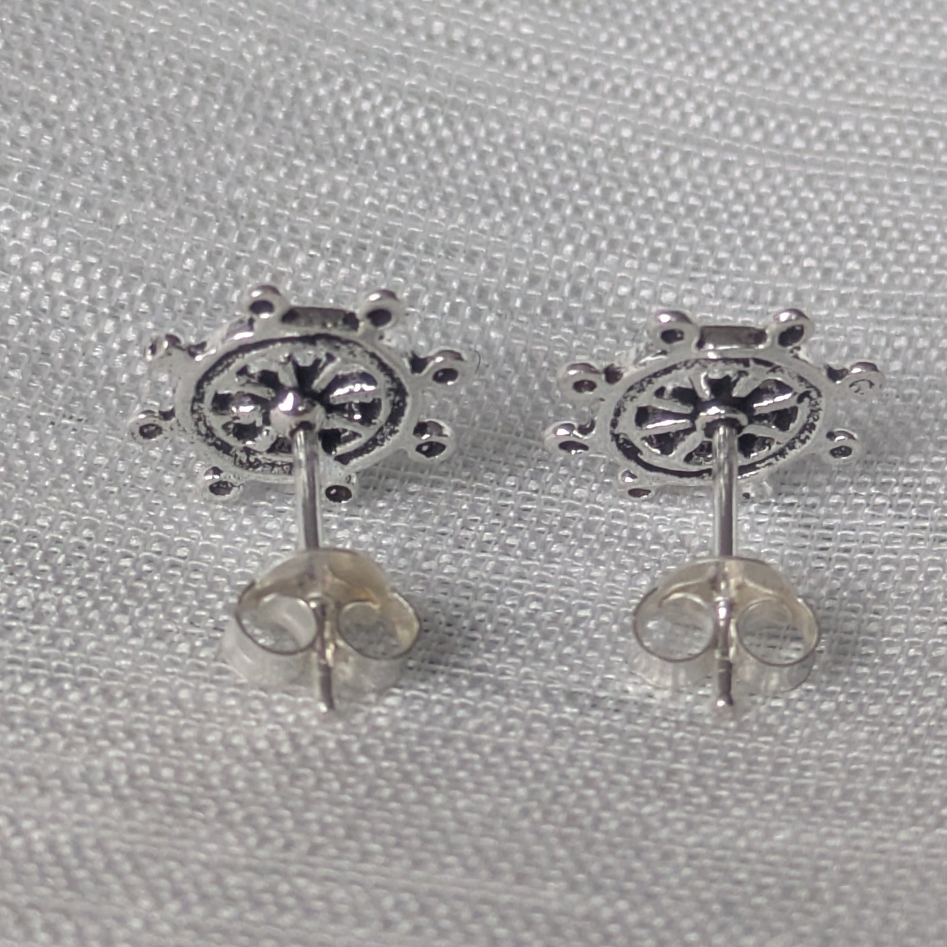 Rückseite der Steuerrad Ohrstecker mit Stecker aus 925 Sterling Silber