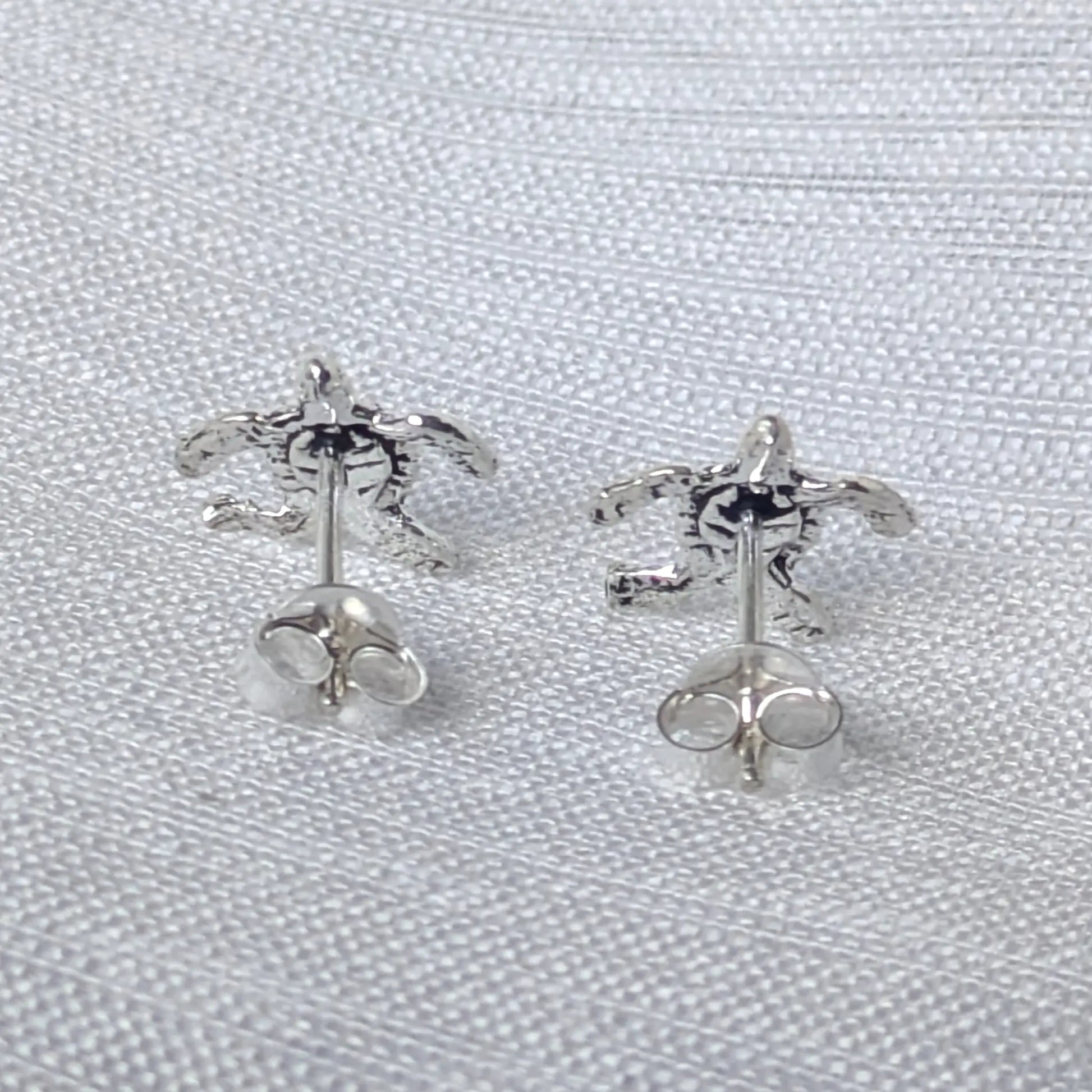 Rückseite der 925 Silber Ohrstecker mit stabilen Ohrmuttern.