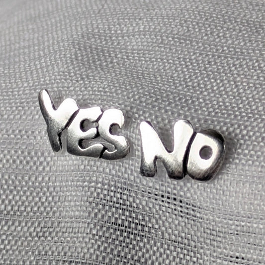 YES NO Ohrstecker 925 Silber – Statement Ohrringe im Set