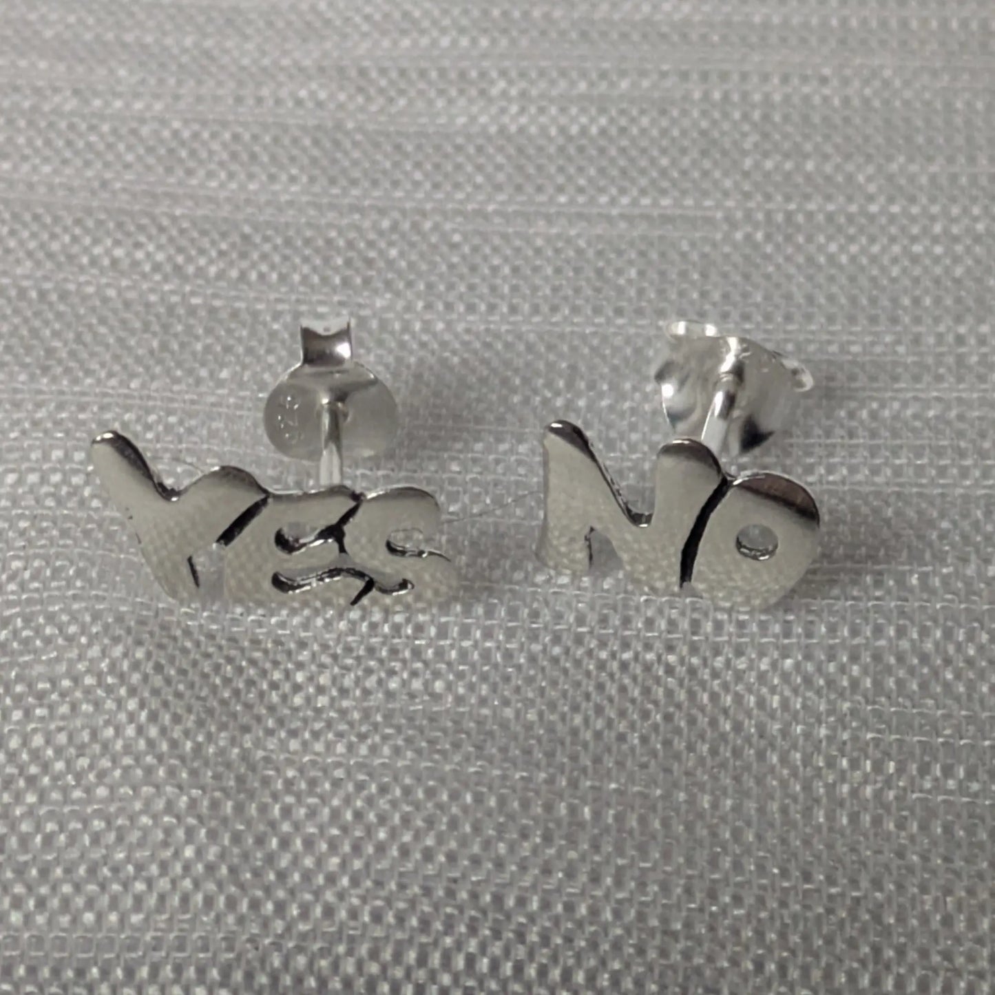 YES NO Ohrstecker 925 Silber – Statement Ohrringe im Set