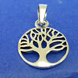 Anhänger aus Silber rund Baum des Lebens Design