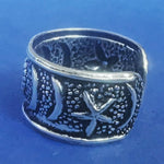 Lade das Bild in den Galerie-Viewer, Ohrklemme aus Silber Ear Cuff mit Halbmond und Stern
