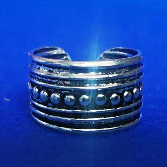 Ohrklemme aus Silber Ear Cuff mit Linien-Kugel-Muster