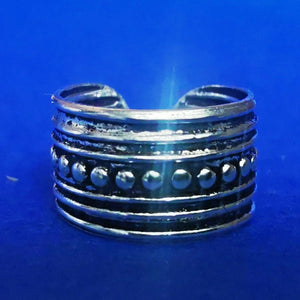 Ohrklemme aus Silber Ear Cuff mit Linien-Kugel-Muster