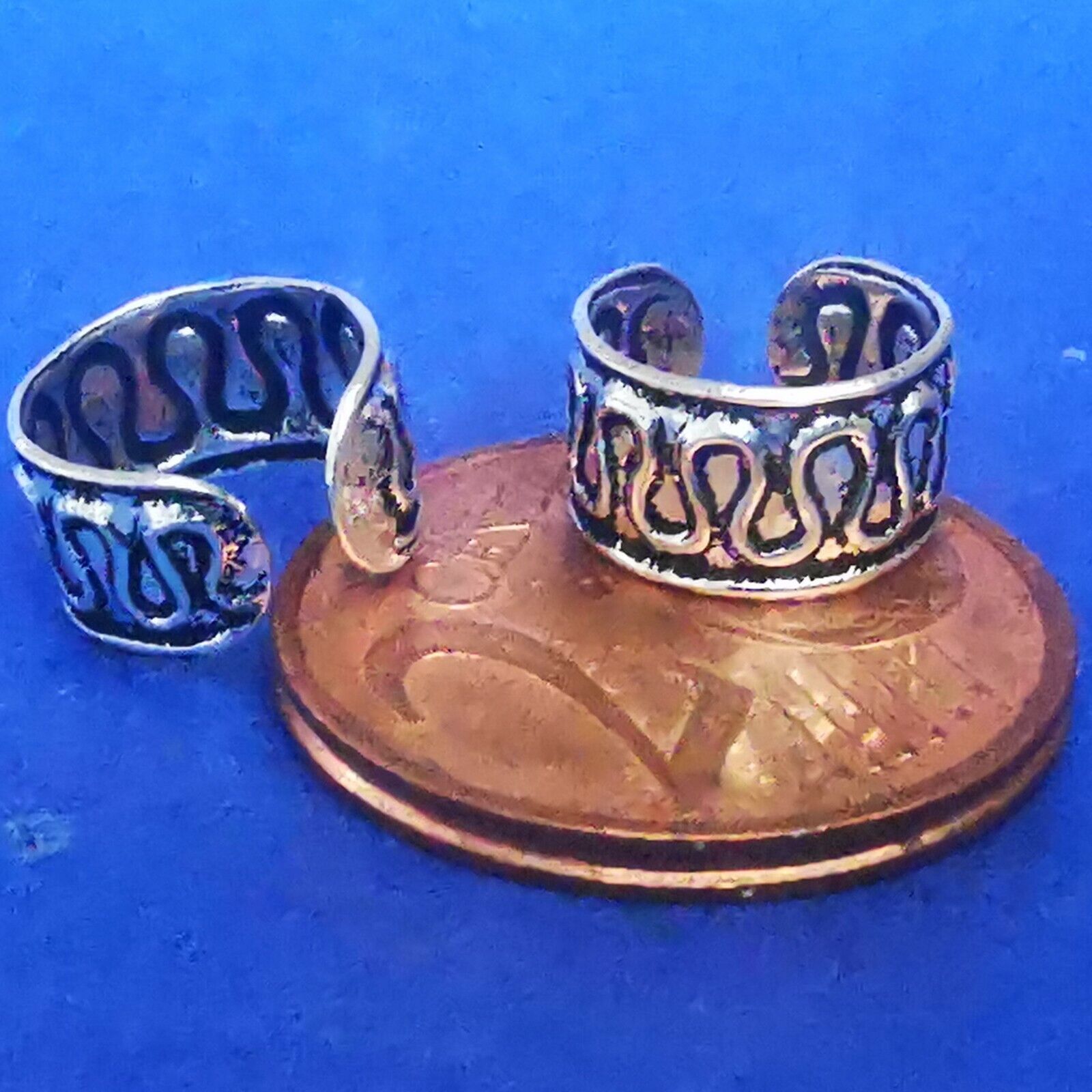 Ohrklemme aus Silber Ear Cuff mit wellenförmigen Verzierungen