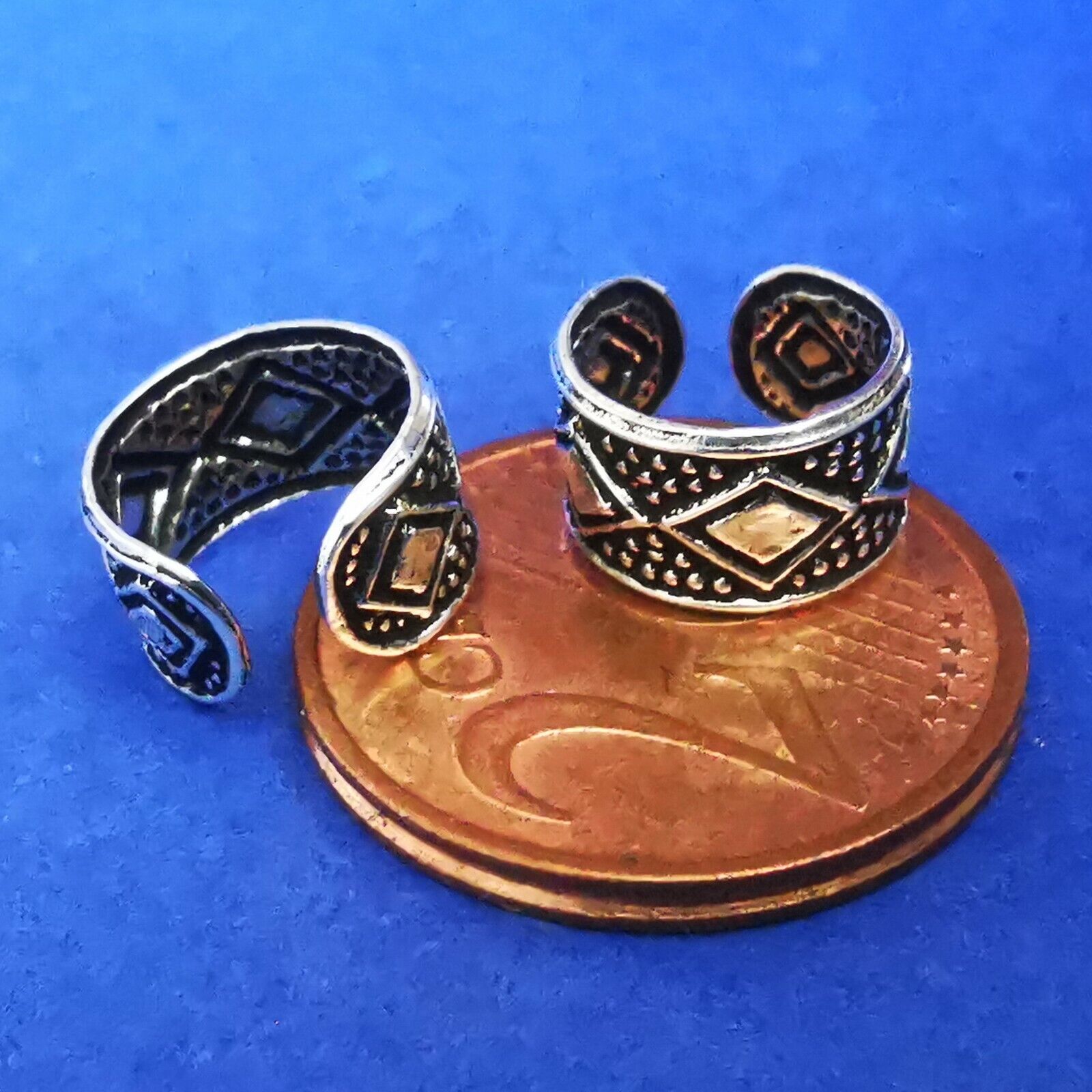 Ohrklemme aus Silber Ear Cuff mit raute-Kugel Muster