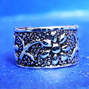Ohrklemme aus Silber Ear Cuff mit Blume