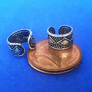Ohrklemme aus Silber Ear Cuff mit Rautenmuster
