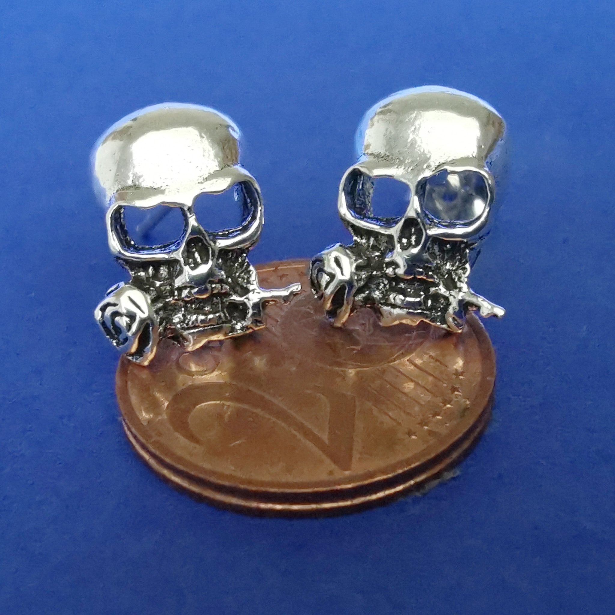 Ohrstecker Totenkopf aus 925 Sterling Silber - Ohrringe