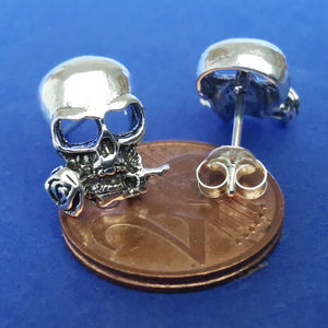 Ohrstecker Totenkopf aus 925 Sterling Silber - Ohrringe