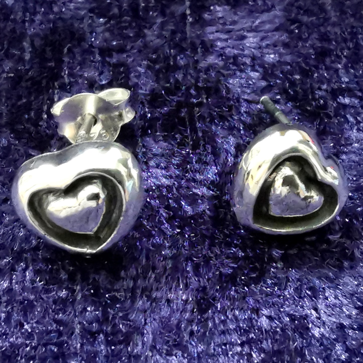 Ohrstecker aus Silber Herzen dreidimensional – Ohrringe