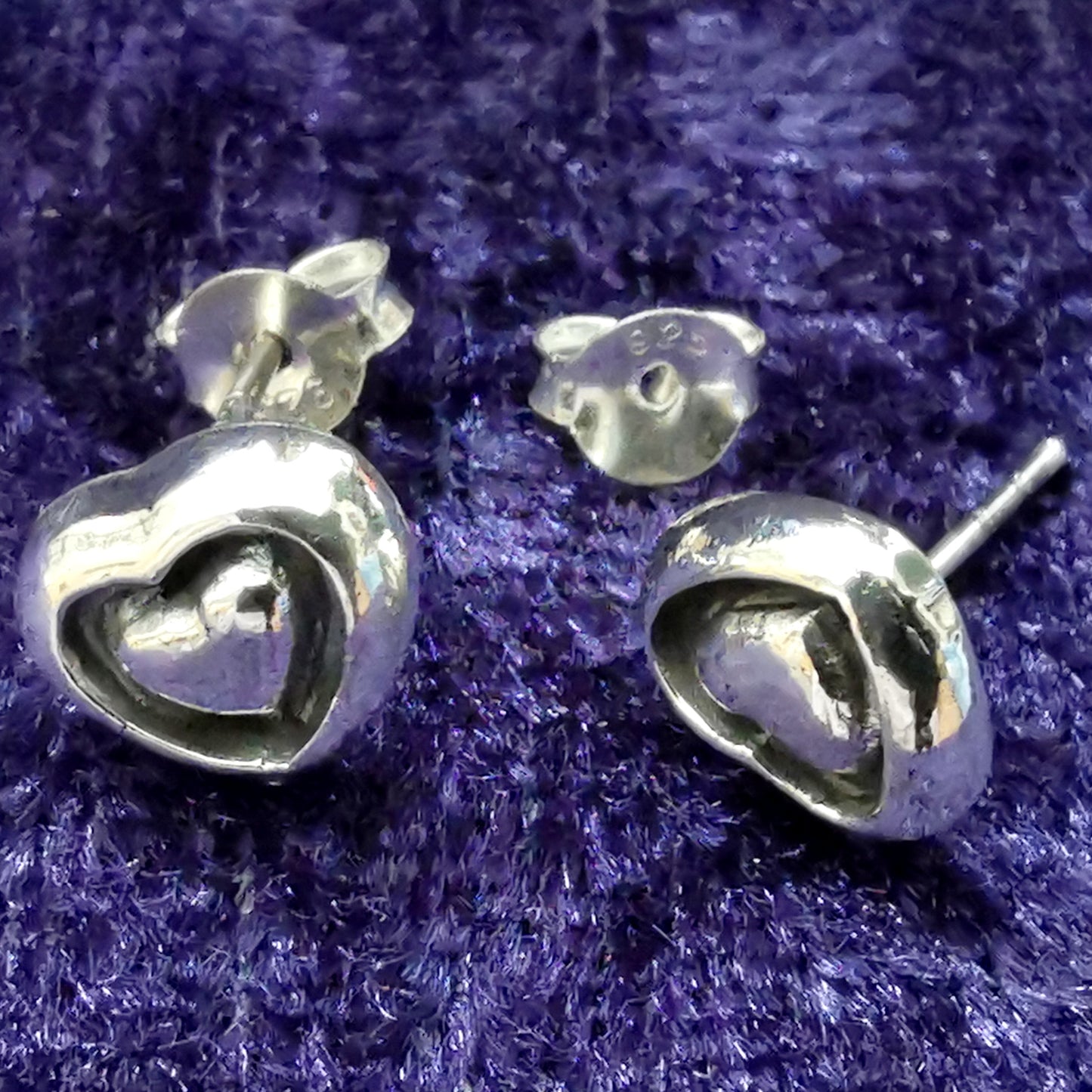 Ohrstecker aus Silber Herzen dreidimensional – Ohrringe