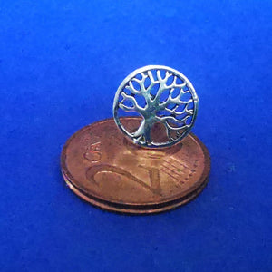 Ohrstecker aus Silber mit rundem Lebensbaum
