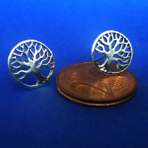 Ohrstecker aus Silber mit rundem Lebensbaum