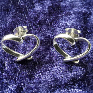 Ohrstecker Herz geschwungene Formen aus 925 Silber - Ohrringe