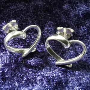 Ohrstecker Herz geschwungene Formen aus 925 Silber - Ohrringe